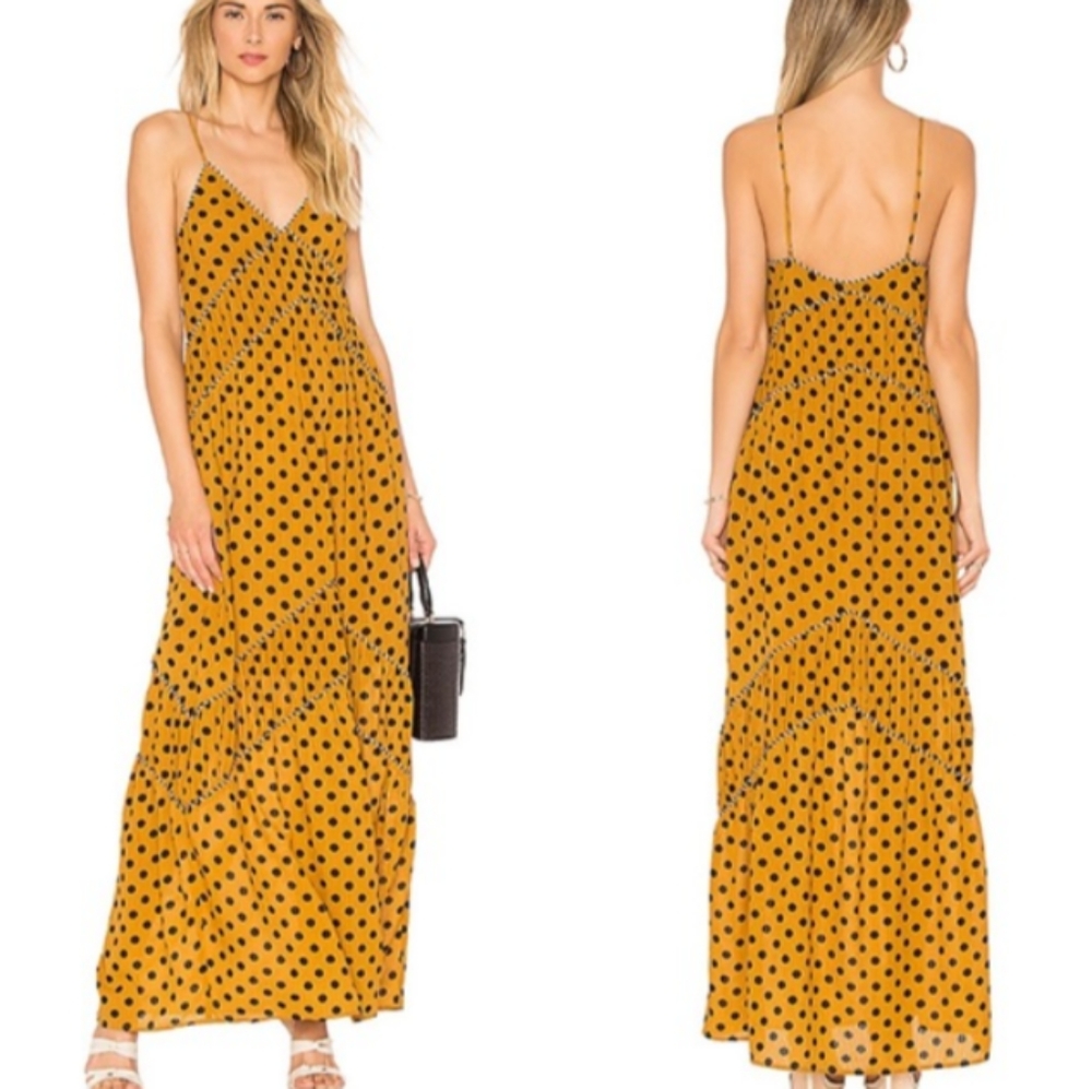 House of harlow yellow polka dot maxi dress